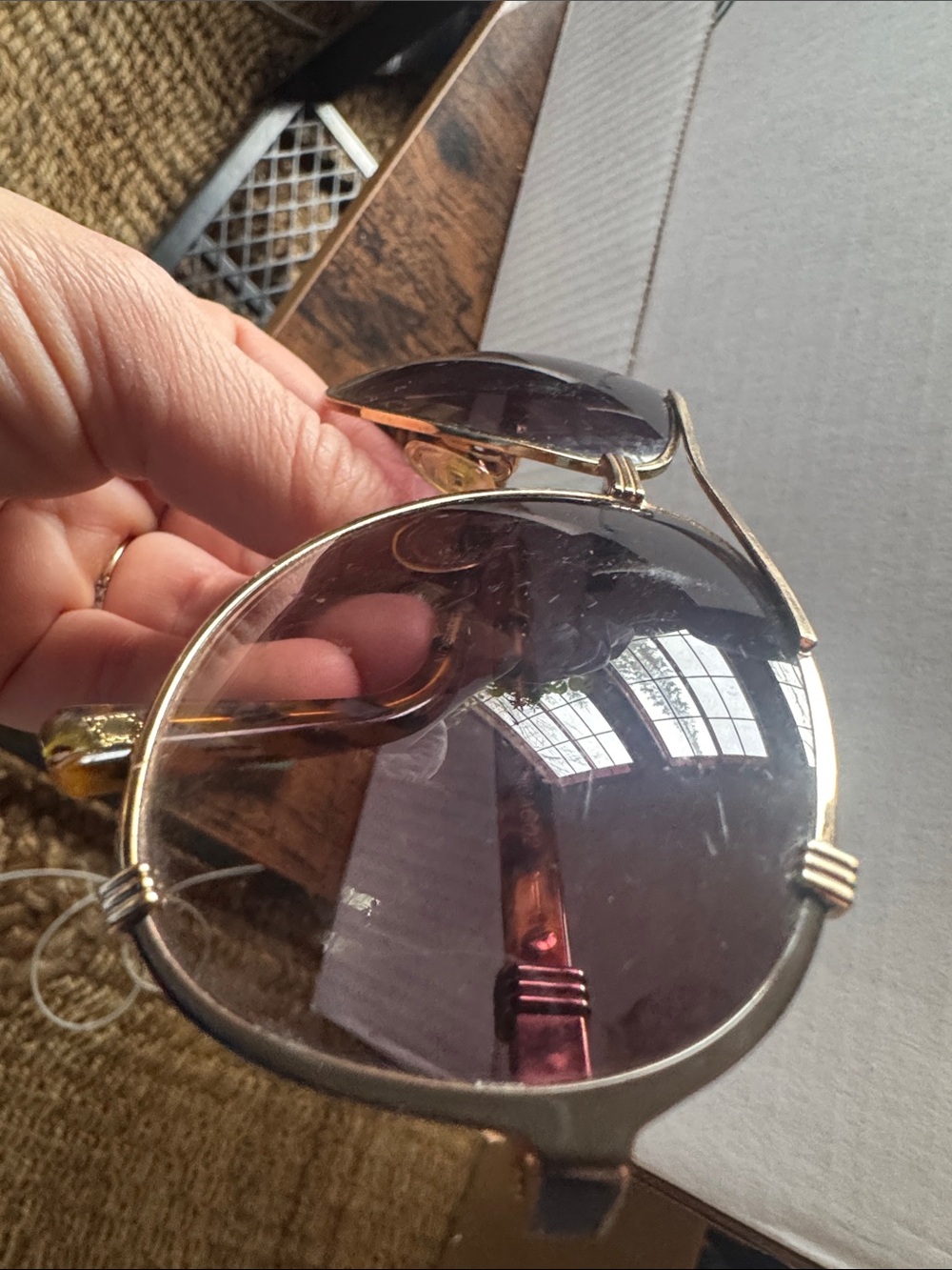 Dior Tortoiseshell Arms Sunglasses with Gold Accents - Brown Lenses - Picture 4 of 4